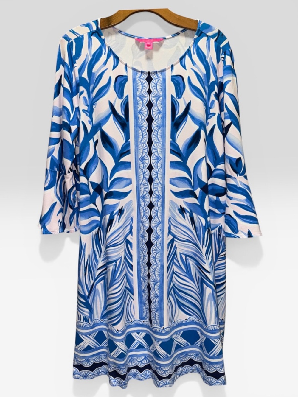 Lilly Pulitzer Ophelia Swing Dress in Blue and White tropics size XL